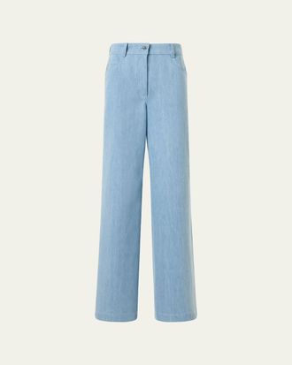 Akris Cooper Wide-Leg Denim Pants