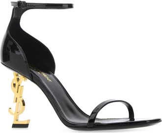 Saint Laurent Womens Black Leather Opyum 85 Sandals Nero Scarpe Con Tacco High Heel Shoes