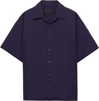 Prada Camicia stile bowling - Blu