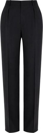 Saint Laurent Wide Broeken - Dames - Wijde Broeken - Zwart - XL - Katoen - Broeken