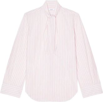 Givenchy Overhemden, Dames, Roze, S, Katoen, Strik met strikkraag