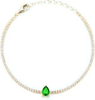Sphera Milano 14K Gold Plated Sterling Silver Cubic Zirconia Tennis Bracelet in Gold/green at Nordstrom Rack