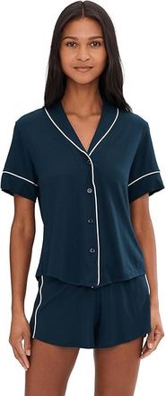 Cosabella Pima Lusso Shortsleeve Top And Shorts Pj Set Womens Pajama Sets Navy Blue/Moon Ivory : 2XL, Cotton/Modal