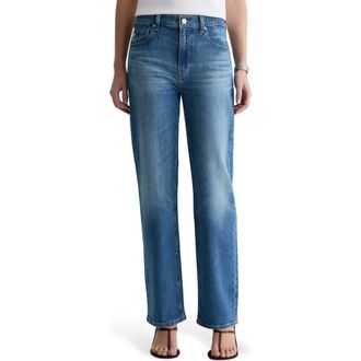 AG - Adriano Goldschmied Brinley Mid Rise Straight Leg Jeans in Owens Valley at Nordstrom, Size 23