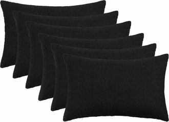 vidaXL Funda De Almohada 6 Pcs Heerlen Negro 30 X 50 Cm Boucl&eacute; Vidaxl