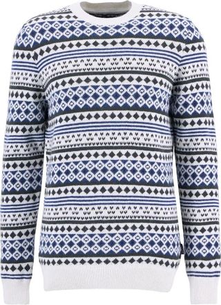 Barbour Witte Wol Katoen Trui - Heren - Ronde hals truien - Veelkleurig - L - Katoen - Truien & Vesten