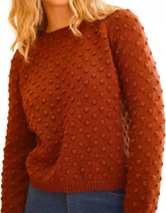 Mollusk Pearl Popcorn Knit Sweater In Brown