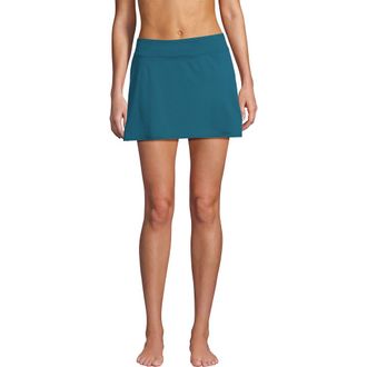 Lands End Tummy Control Skirt Swim Bottoms in Paradise Teal at Nordstrom, Size 16