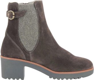 DL Sport 7245 Enkellaarsjes - Dames - Laarzen met Hak - Bruin - 37 EU - Schoenen
