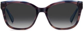 Kate Spade New York fatimah 55mm gradient polarized rectangular sunglasses in Blue Red Striped Multi/grey at Nordstrom