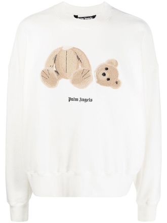 Palm Angels Sweater met beerprint - Wit