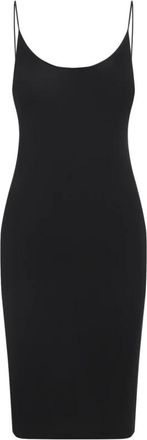 Saint Laurent Cassandre Open-Back Ribbed Knit Dress - Dames - Jurken - Zwart - Maat: XL Viscose