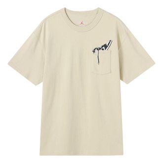 Nike Jordan Air Jordan Sneaker Solid Color Alphabet Pocket Sports Short Sleeve Yellow DV9724-206