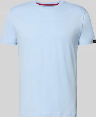 Alpha Industries Alpha Industries T-Shirt mit Label-Print und Rundhalsausschnitt in Hellblau, Gr&ouml;&szlig;e XXXL
