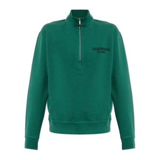 Dsquared2 Hoodies & sweatvesten, Heren, Groen, XL, Katoen, Logo Sweatshirt