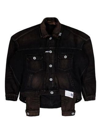 Miharayasuhiro Gelaagd denim jack - Zwart
