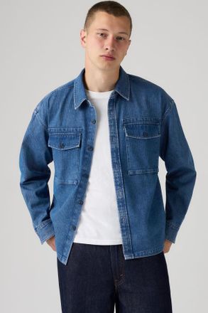Levi's Waller Relaxed Shirt - Hombre - 2XL - Lavado medio / Waller Indigo Herringbone
