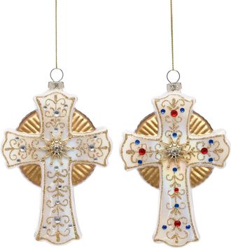 Mark Roberts Bejeweled Cross Ornament, Set of 6 in Gold at Nordstrom