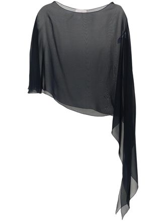 Antonelli asymmetric silk blouse - women - Silk - One Size - Black