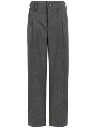 Ami Grey Tailored Pleated Wool Pants