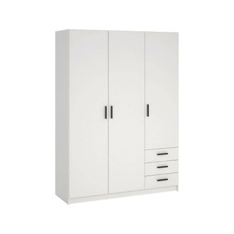 Dmora Dmora - Armario 3 Puertas Simeon, Muebles De Dormitorio, Vestidor, Armario De Ropa, 147x50 H200 Cm, Blanco