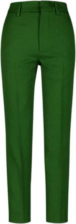 Ami Smaragdgroene op maat gemaakte broek - Dames - Slim Fit Broeken - Groen - 2XS - Wol - Broeken