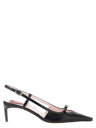 Roger Vivier Black Calfskin Mid Heel Womens Pumps