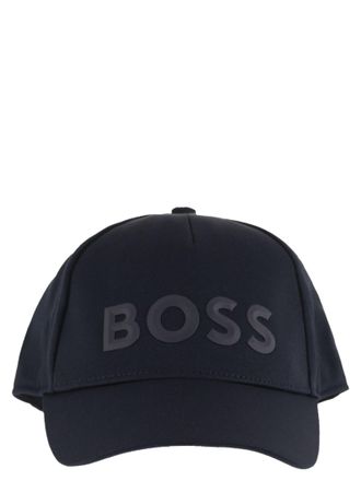 HUGO BOSS Boss Green Cap With Rubberised Logo In Technical Twill