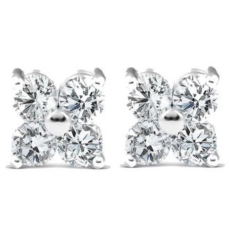 Pompeii3 1/2ct Diamond Eight-Stone Studs 14K White Gold