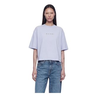 Marni Cropped T-Shirt - female - Marni - T-Shirts - Blue - XS - Tops