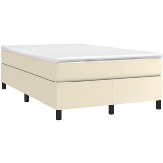 vidaXL Cama Box Spring Con Colch&oacute;n Cuero Sint&eacute;tico Crema 120x200 Cm Vidaxl