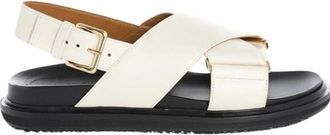 Marni Ivory Leather Flat Sandals Size 39