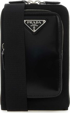 Prada Black Nylon And Leather Phone Case