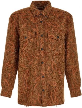 Dries Van Noten Overhemden, Heren, Oranje, M, Overhemden