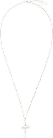 Vivienne Westwood Stylized Orb Pendant Necklace with Pearl Drop