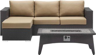 ModWay Outdoor Convene 3Pc Set Outdoor Patio With Fire Pit