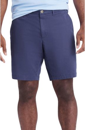 Robert Graham Brightside Flat Front Stretch Cotton Chino Shorts in Cadet Navy at Nordstrom, Size 34