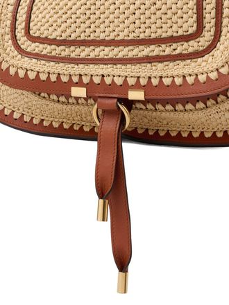 Chlo&eacute; Marcie Raffia Shoulder Bag - Beige