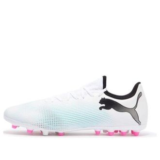 Puma Future 7 Play MG Cleats White Blue Pink 107725-01
