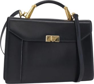 Bally Vintage Handbag Leather Leather Handbag (Pre-Owned)