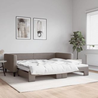 vidaXL Sof&aacute; Cama Nido Tela Gris Taupe 100x200 Cm Vidaxl