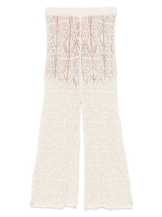 Liu Jo crochet-knit trousers - Neutrals