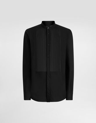 Dolce & Gabbana Supima Cotton Gold Shirt - Man Black Cotton 38