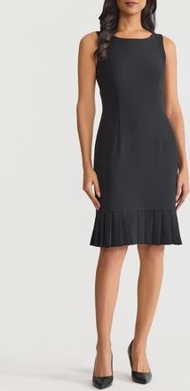 Kasper Pleated Hem Sleeveless Sheath Dress in Black at Nordstrom, Size 4