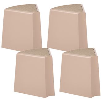 Beliani Conjunto De 4 Taburetes De Jard&iacute;n Exterior Asientos Para Patio Material Sint&eacute;tico Abs Apilables Beige Evros