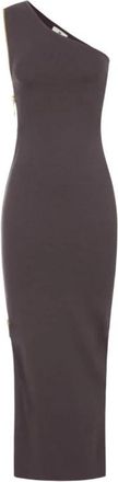 Elisabetta Franchi Maxi Jurk - Dames - Maxi kleedjes - Bruin - L - Nylon - Kleedjes