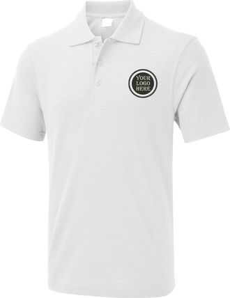 Generic Personalised Embroidered Unisex Workwear Polo T Shirt, Free Left Chest Text and Your Customized Logo Polo T Shirt, Personalized Custom Logo T Shirt, 5