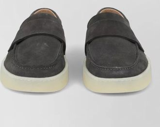 HUGO BOSS suede loafers round toe rubber sole