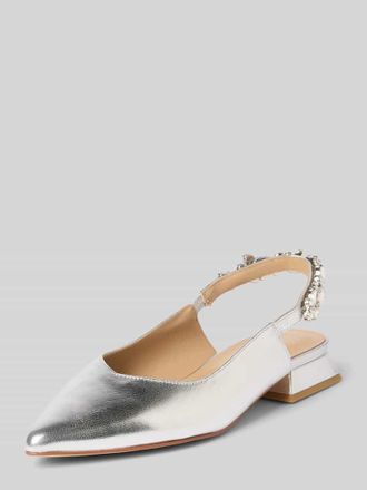 Alma En Pena Ballerina mit Blockabsatz in Silber, Gr&ouml;&szlig;e 37