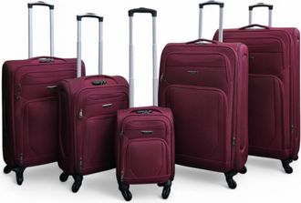 Infinity Leather Zachte, lichtgewicht nylon kofferset met 4 wielen, reiskoffers en vakantietassen